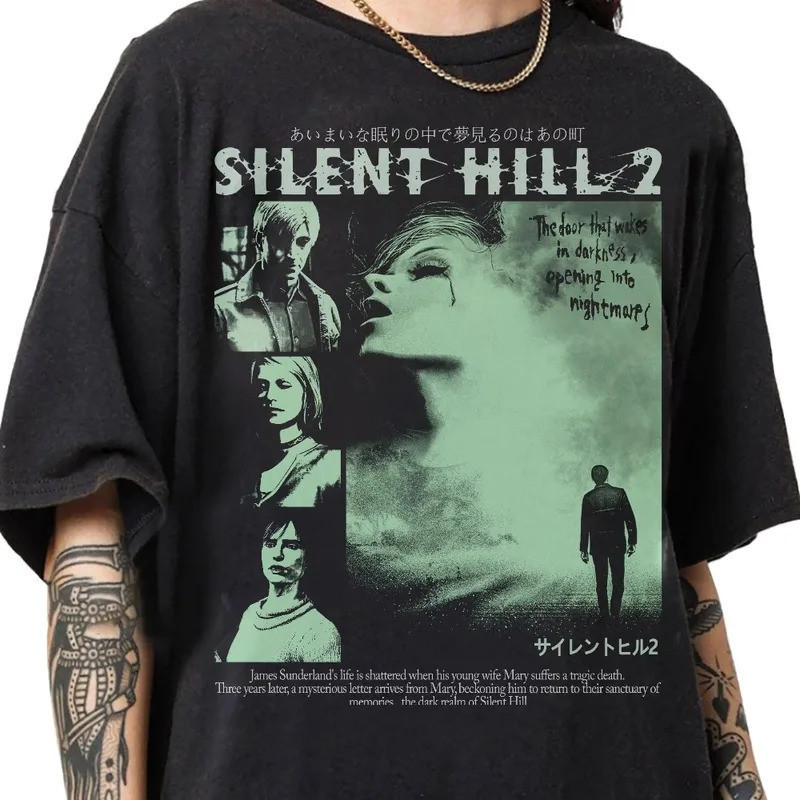 เสื้อยืดสไตล์วินเทจยุค 90s ลาย Silent Hill II เสื้อยืด James Sunderland ของขวัญสไตล์เรโทร Silent Hil