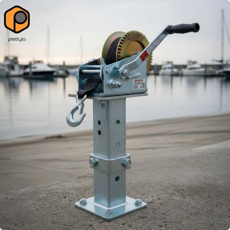 Prettyia คู่มือ Winch Heavy Duty Hand Winch Puller เบรค Ratchet Gear Winch สําหรับ Trailer เรือ Anch