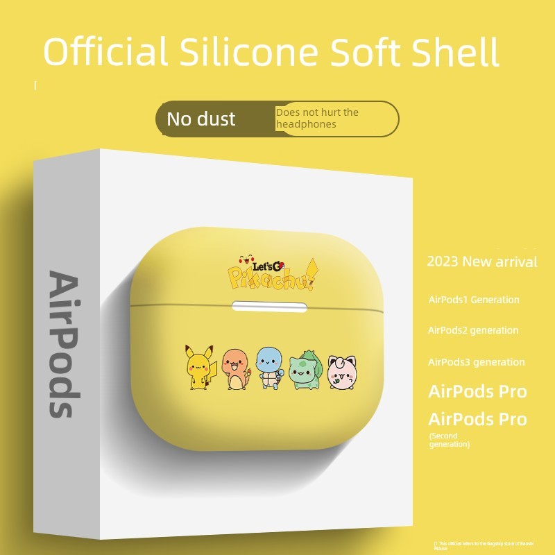 เคส airpods pro 2 เคส airpods 4 โปเกมอน เหมาะสําหรับ แอร์พอด3 เคสป้องกันการ์ตูนเรียบง่ายน่ารักรุ่นที