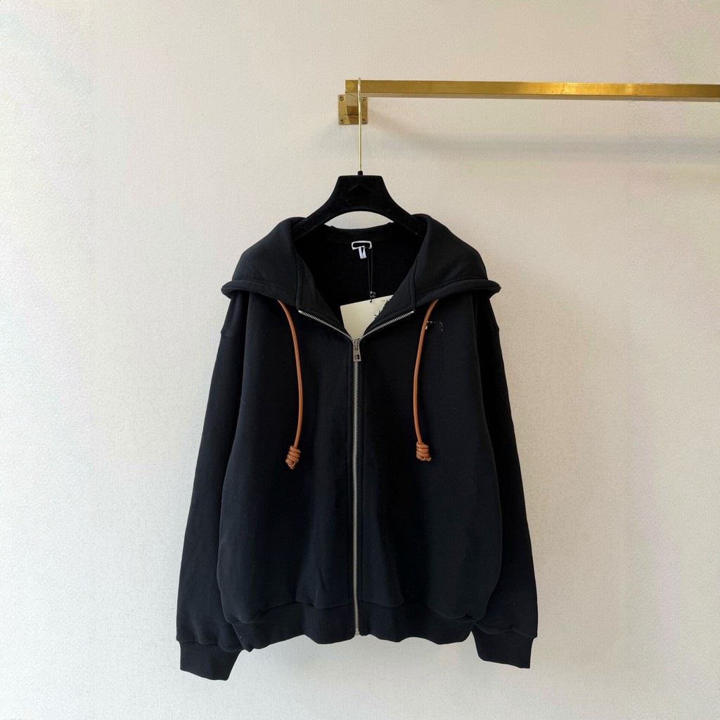 XHR9 L//O  Hooded Zipper Sweatshirt for Women, Cardigan Jacket, Autumn and Winter Fleece-Lined Short