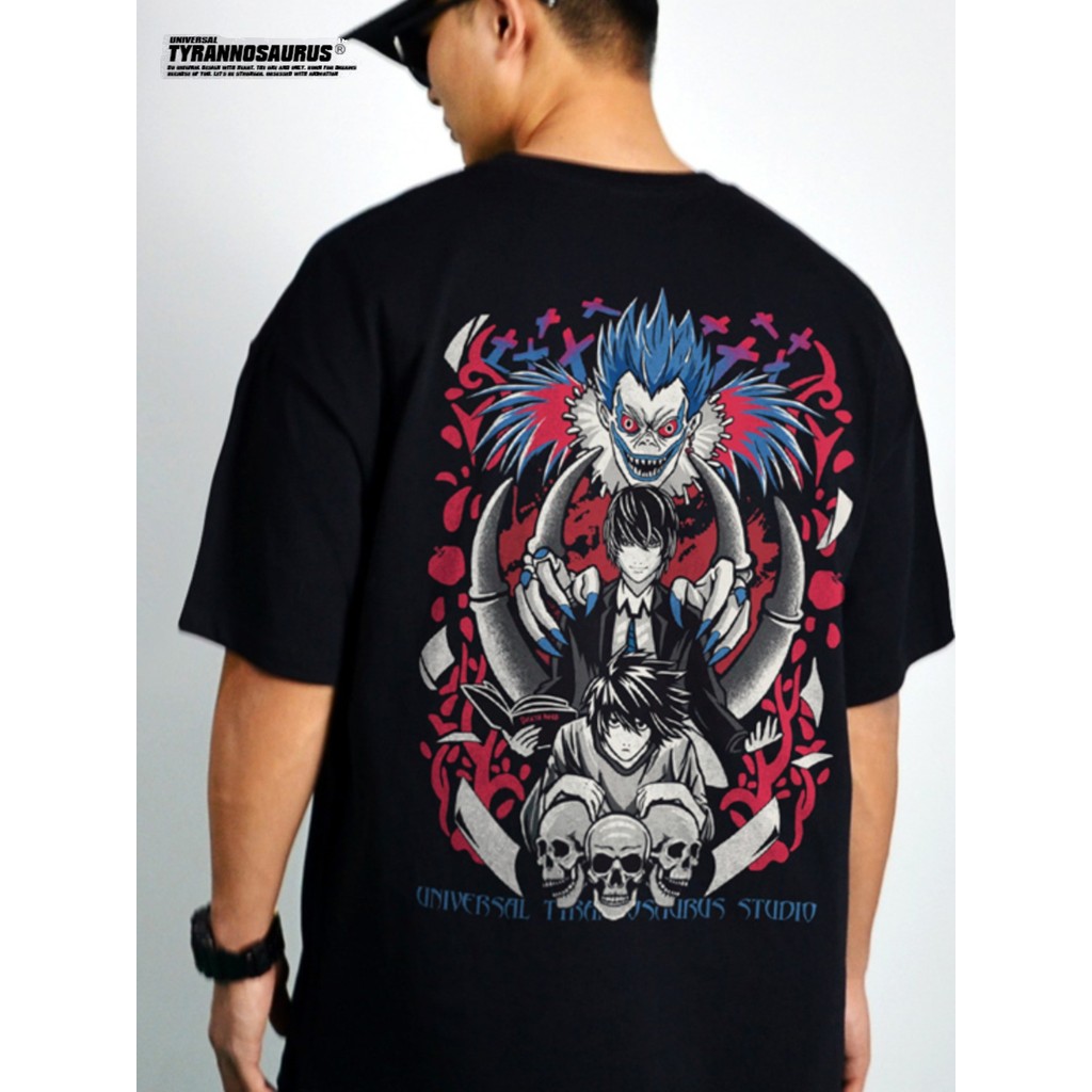 ญี่ปุ่นอะนิเมะแบรนด์ร่วม Night God Moon DEATH NOTE DEATH NOTE เสื้อยืดแขนสั้นผู้ชายผู้หญิงผ้าฝ้ายแท้