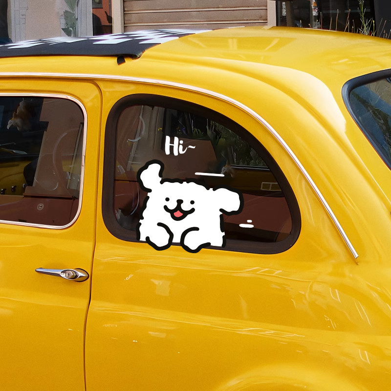 SGLink Line Puppy Car Sticker Car Couplet Triangle Window Car Sticker Window Sticker Creative Decora