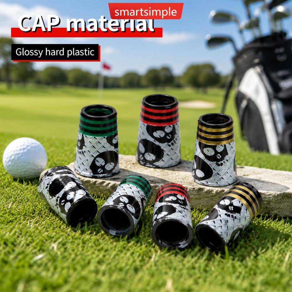SMARTSIMPLE 1PC Golf Tube Sleeve Skull รูปแบบป้องกันยางสําหรับไม้และเหล็ก Clubs Golf Club Ferrule Co