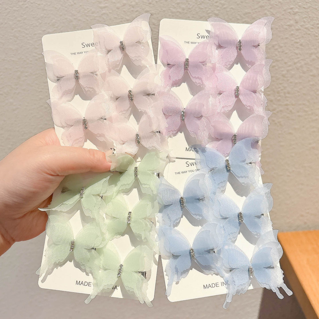 5 ชิ้น Fairy กิ๊บติดผมผีเสื้อชุดที่ละเอียดอ่อน Bangs คลิป Hairpins สําหรับผู้หญิงอุปกรณ์เสริมผม