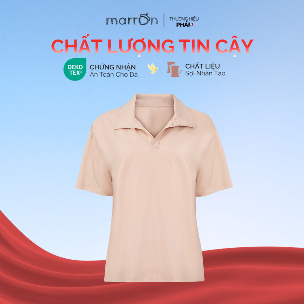 เสื้อโปโลผู้ชายแขนจั๊มสั้น ผ้าคอตตอนระบายอากาศ มาตรฐานความปลอดภัย OEKO-TEX | MARRON TM-001