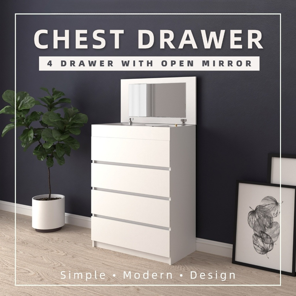 4 Layers Chest Drawer with Open Mirror - 7007