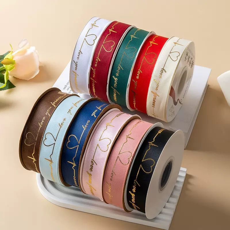 ️Heartbeat Love You Forever Ribbon 2.5CM x 50Yards