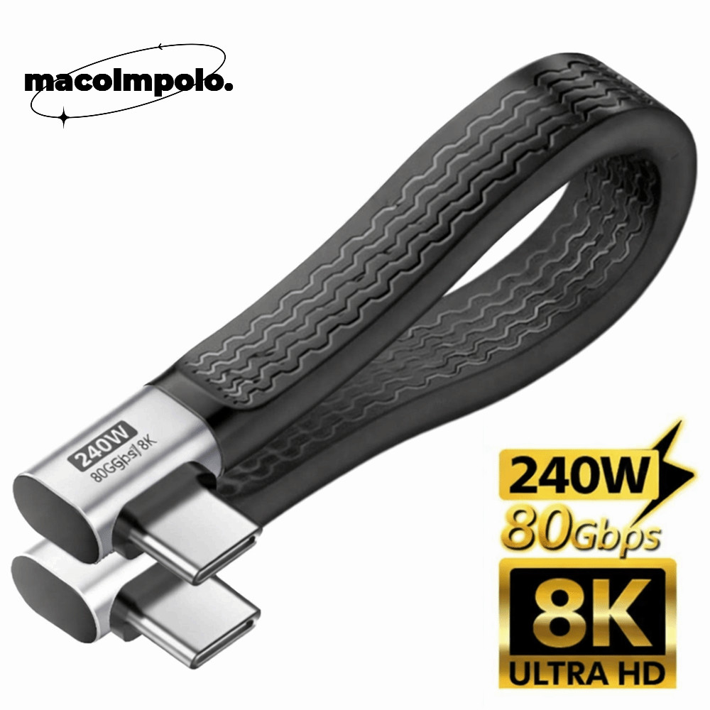 สายเคเบิลข้อมูล USB-C, 80Gbps สั้น USB4.0 Type-C, Universal ยืดหยุ่นชายกับชาย PD 240W FPC Soft Board