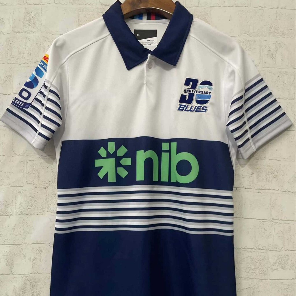 Rugby Jersey 2026 Blues Home Rugby Jersey เสื้อสเวตเตอร์แขนสั้นผู้ชาย