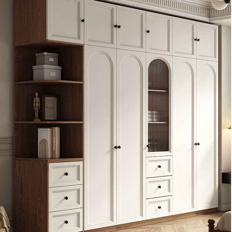 Durable Integrated Home Set of Wardrobe Bedroom Dressing Table and Bedside Closet