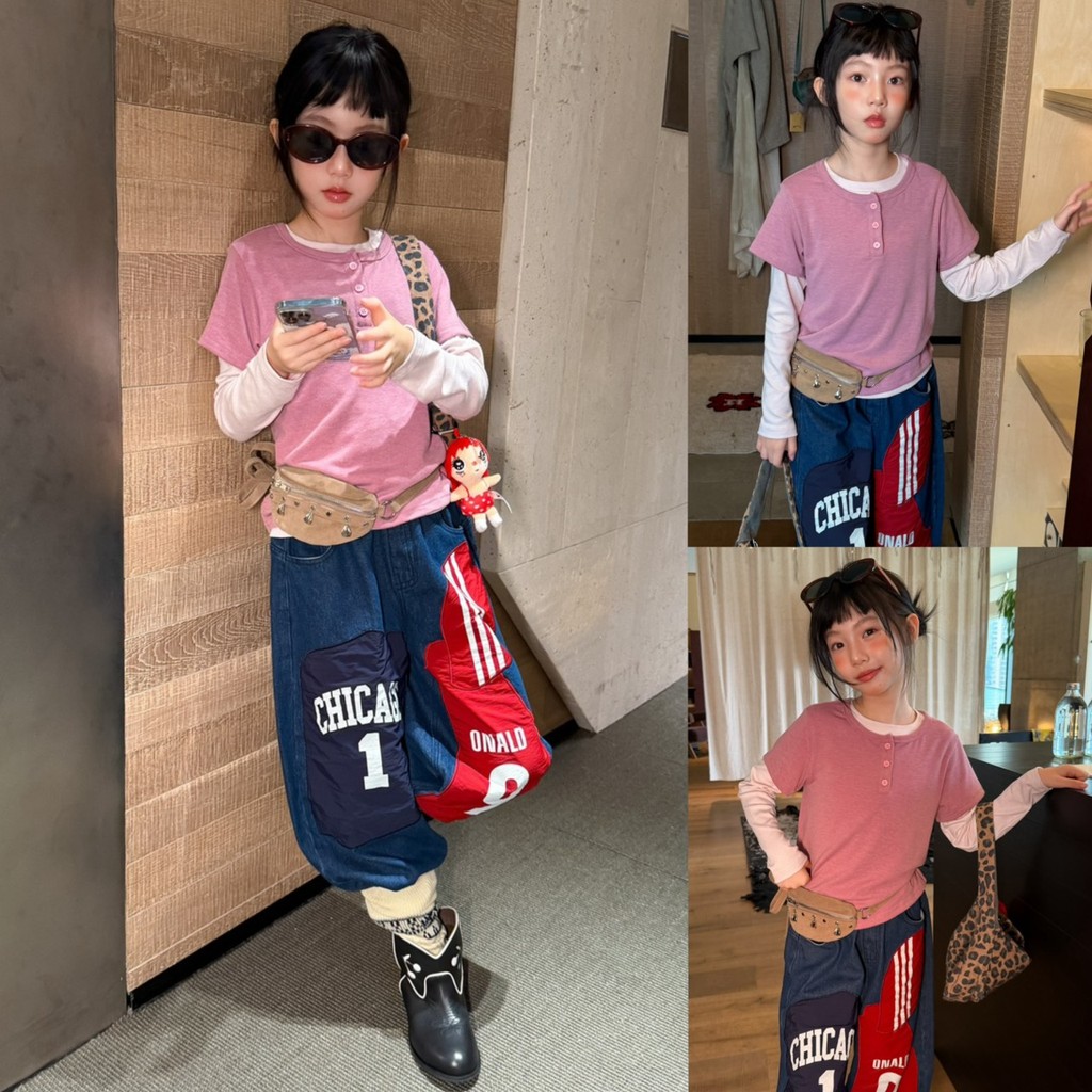 PRETTY BABY เสื้อแขนยาวเด็ก เสื้อยืด+เสื้อแขนยาว งาน 2 ชิ้น(2431)