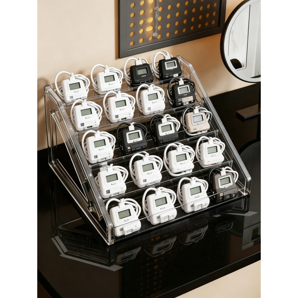 Ukey กล่องเก็บของ Net Silver u Shield Desk Organizer Box อะคริลิค Stepped การเงินถาดภาษีการจําแนกชั้