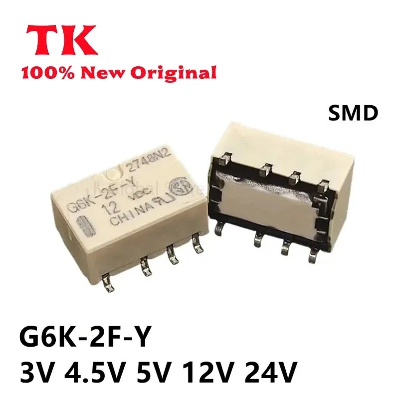 (5 ชิ้น) G6K-2F-Y G6K-2P-Y สัญญาณรีเลย์ 8PIN สําหรับรีเลย์ SMD 3V 5V 12V 24V G6K-2F-Y5VDC G6K-2F-Y12