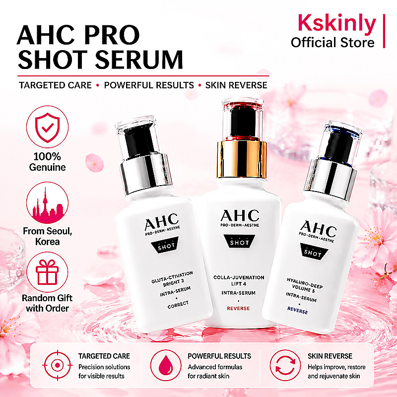 AHC 3-In-1 Premium Serum Bundle No.3 No.4 No.5 30ml Hydrating Brightening Anti-Wrinkle เกาหลีจัดส่งจ