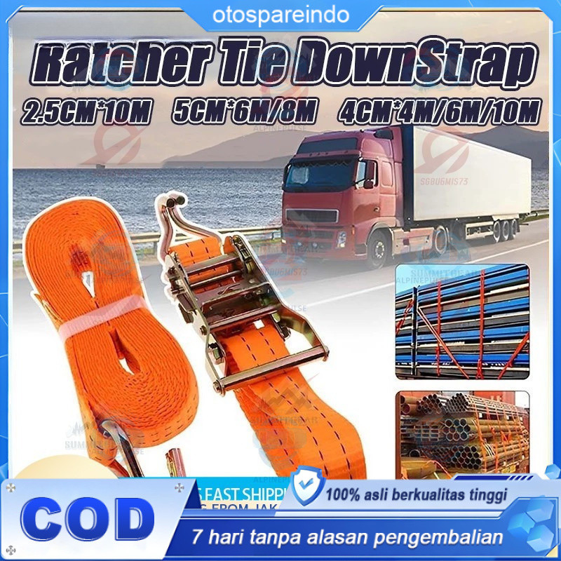 10T Gladiator Ratchet Tie Down รถบรรทุกสินค้า Tie Down 5cm 3, 4-10m