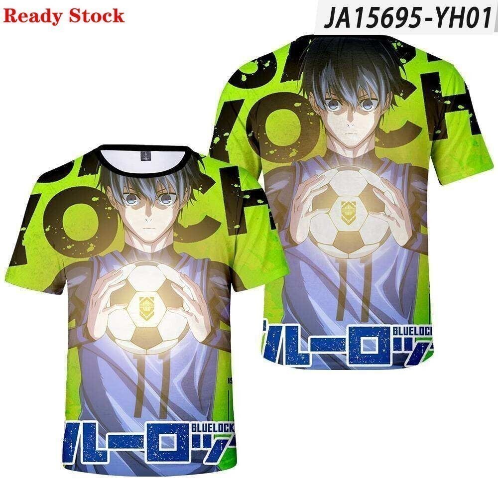 【เสื้อ 3D】Fashion Blue Lock Isagi Yoichi Rensuke Kunigami Anime trend 3D printed T-shirt round Top C