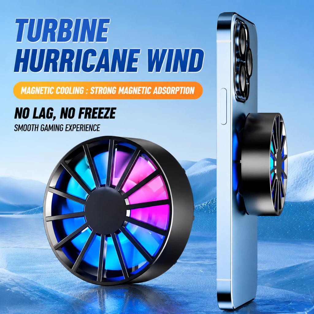 โทรศัพท์ LED สีสันสดใส Cooler Magnetic Air-Cooled Gadget พัดลมสําหรับเล่นเกมสําหรับ DIY เข้ากันได้กั