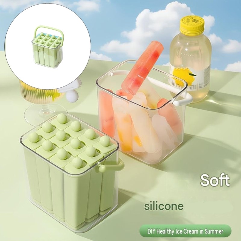 YU ซิลิโคนยาว Ice Stick Maker ชุด 12 รูปแบบส่วนบุคคลสําหรับแช่แข็งกาแฟผลไม้หรือนมสําหรับ Cold Bever