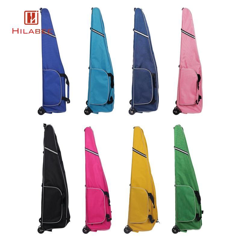 HILABEE กระเป๋าฟันดาบขนาดใหญ่ล้อทนทาน 1680D Oxford รถเข็น Fixed Handle Gear Organizer สําหรับอุปกรณ์