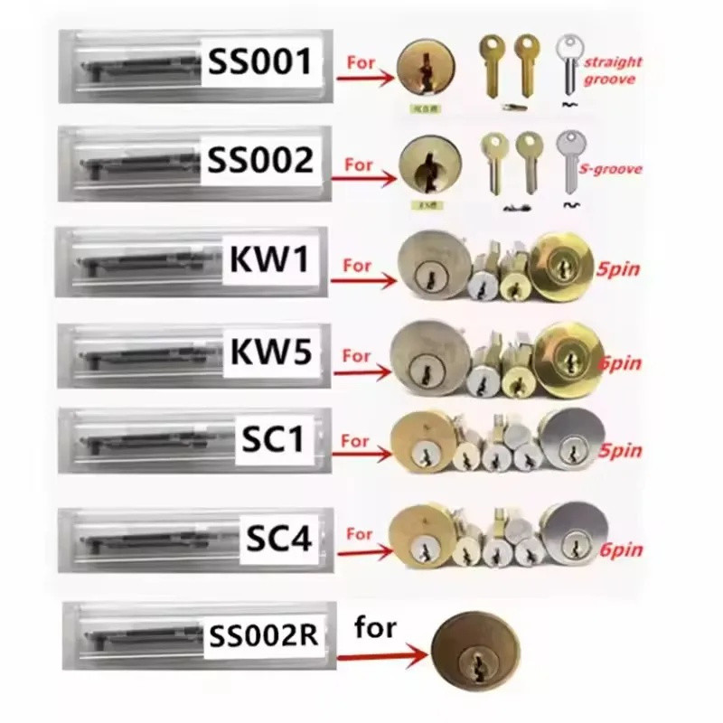 สําหรับมืออาชีพช่างกุญแจ Lishi 2 ใน 1 เครื่องมือ SC4 SC1 SS001 Pro SS002 Pro SS002R R52 KW1 KW5 เครื