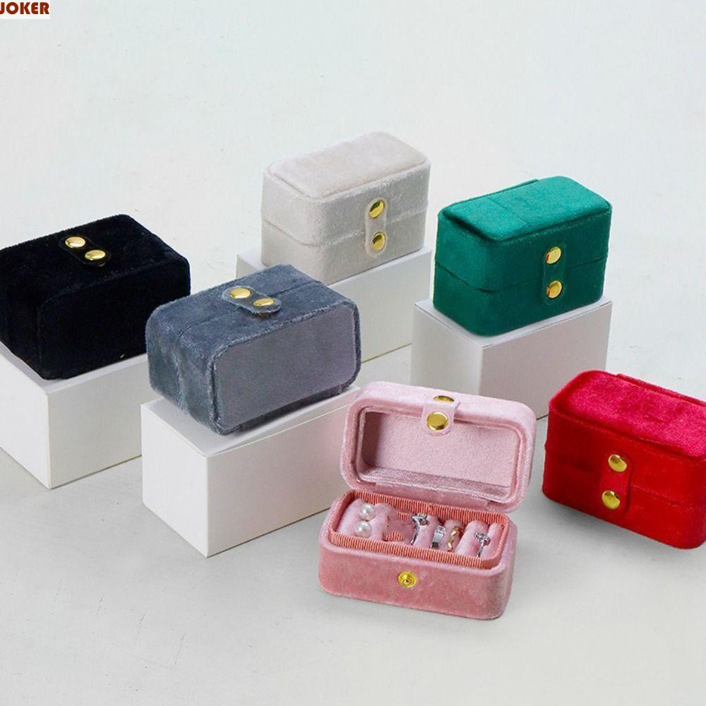 JOKER Mini Ring Storage Box, Jewlery Organizer Ear Studs Case กล่องแหวนกํามะหยี่, แบบพกพา Retro ประณ