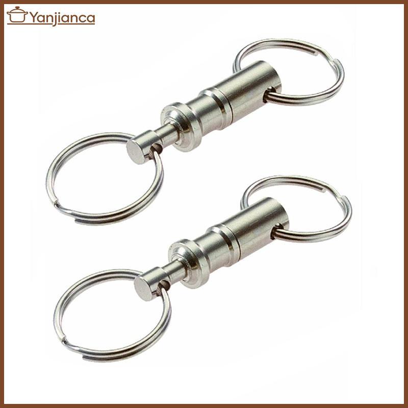 Yanjiancap8.th ใหม่ Dual Key Ring Snap Lo ผู้ถือที่ถอดออกได้ Pull-Apart พวงกุญแจ TH