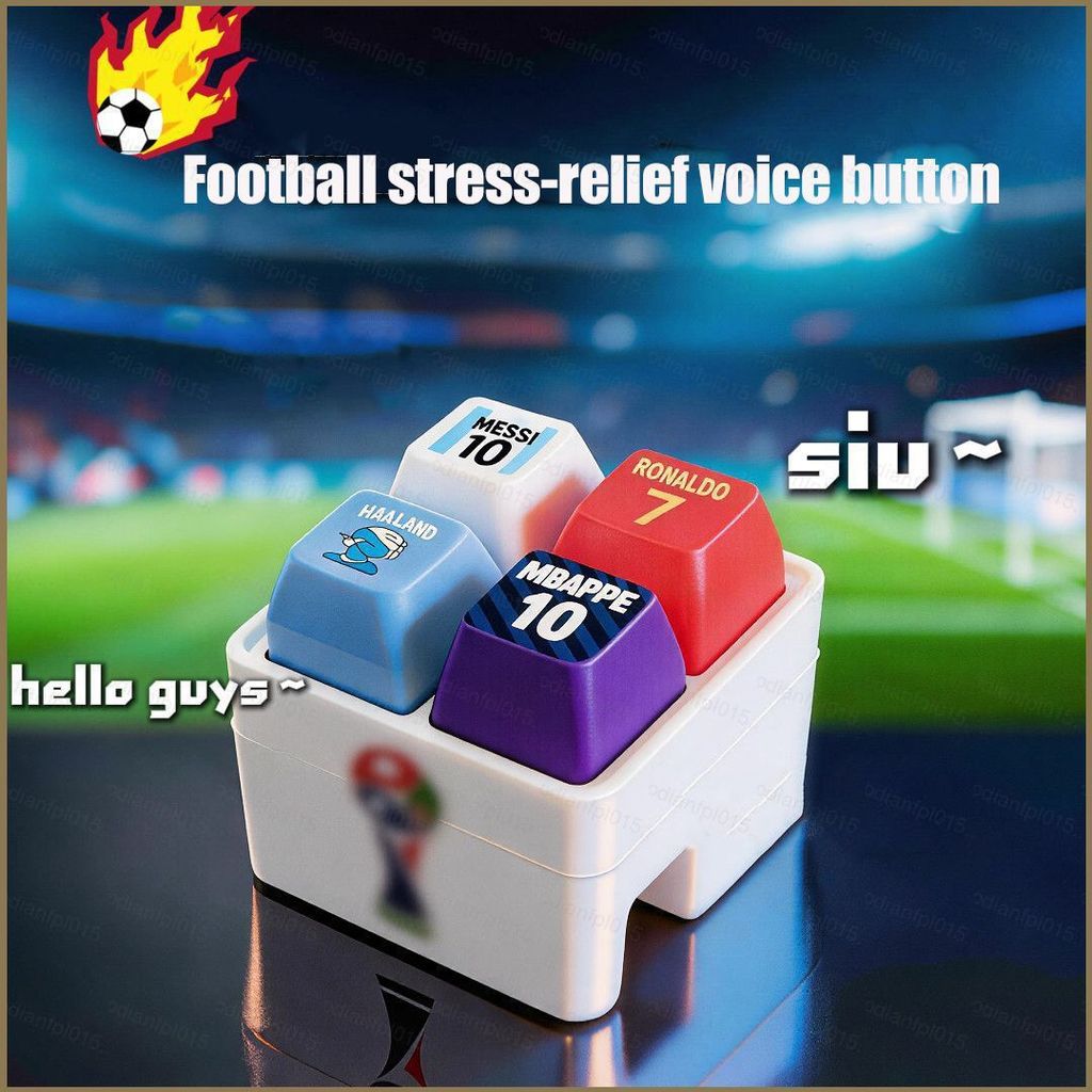 Cristiano Ronaldo SIU CR7 ปุ่มพวงกุญแจเสียงและแสงสําหรับ 2026 USA Canada Mexico Stress-Relief