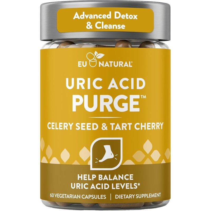 Eu Natural Purge Uric Acid Flush With Tart Cherry &Amp; เมล็ดผักชีฝรั่ง, 60 หมวก