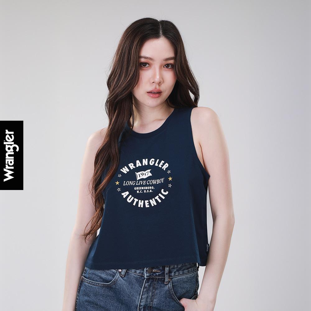 WRANGLER เสื้อยืดแขนกุดผู้หญิง คอลเลคชั่น Wrangler Legends รุ่น WR S226WTSLN13 สีกรมท่า