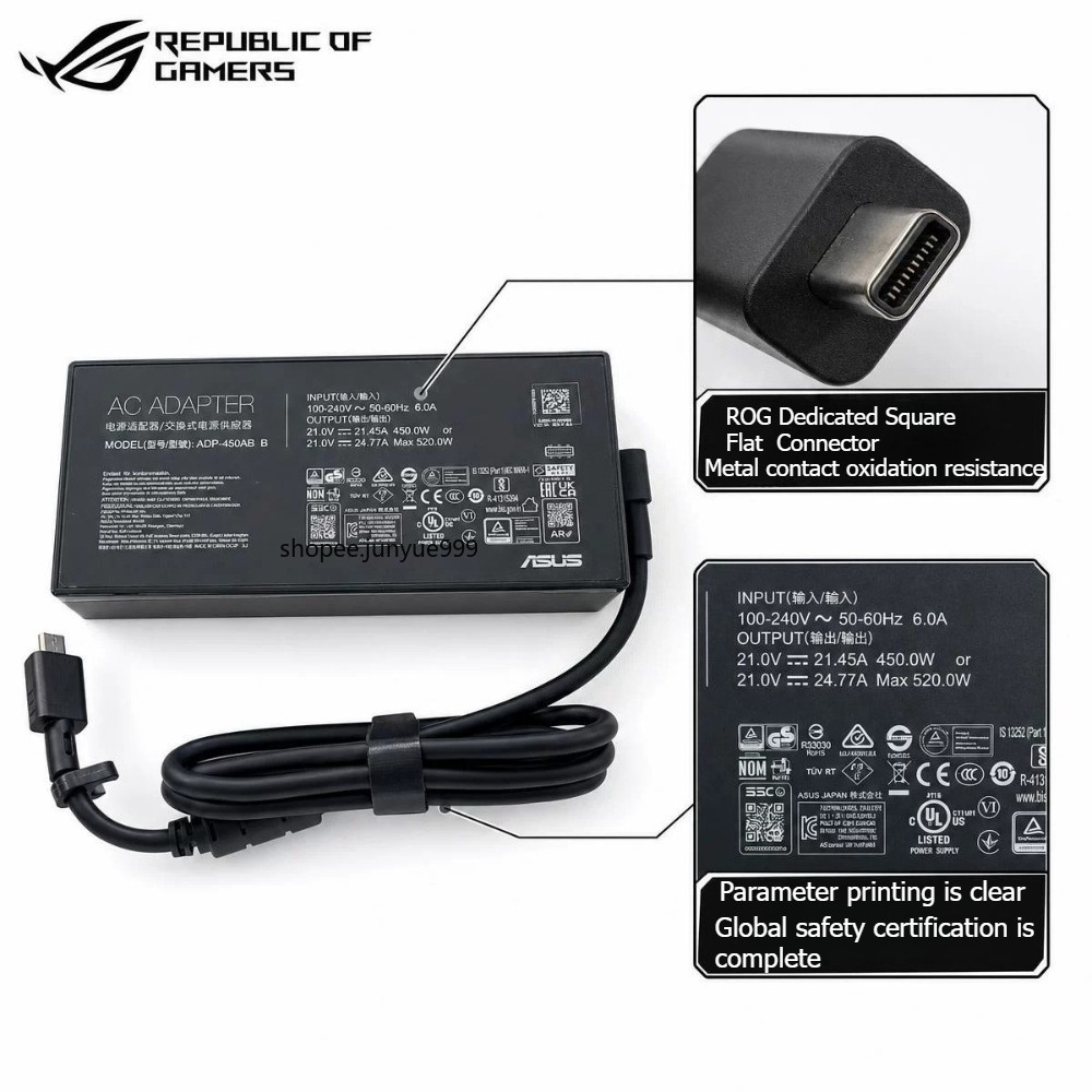 ASUS 21V 21.45A 21V 24.77A 450W 520W AC Adapter Charger ROG ADP-450AB B
