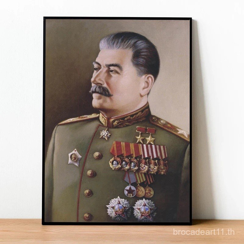 ที่มีชื่อเสียงรัสเซีย Joseph Stalin ภาพโปสเตอร์และพิมพ์ผ้าใบภาพวาด Retro รูป Wall Art สําหรับห้องนั่