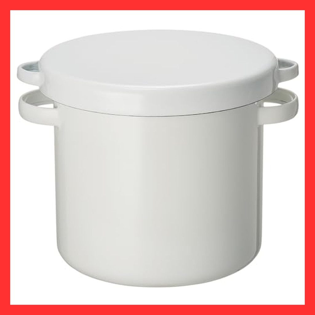Noda Horo Enamelware Storage Container, Round Stocker, 18cm, with Sealable Lid, Enamel, WRS-18 【Dire
