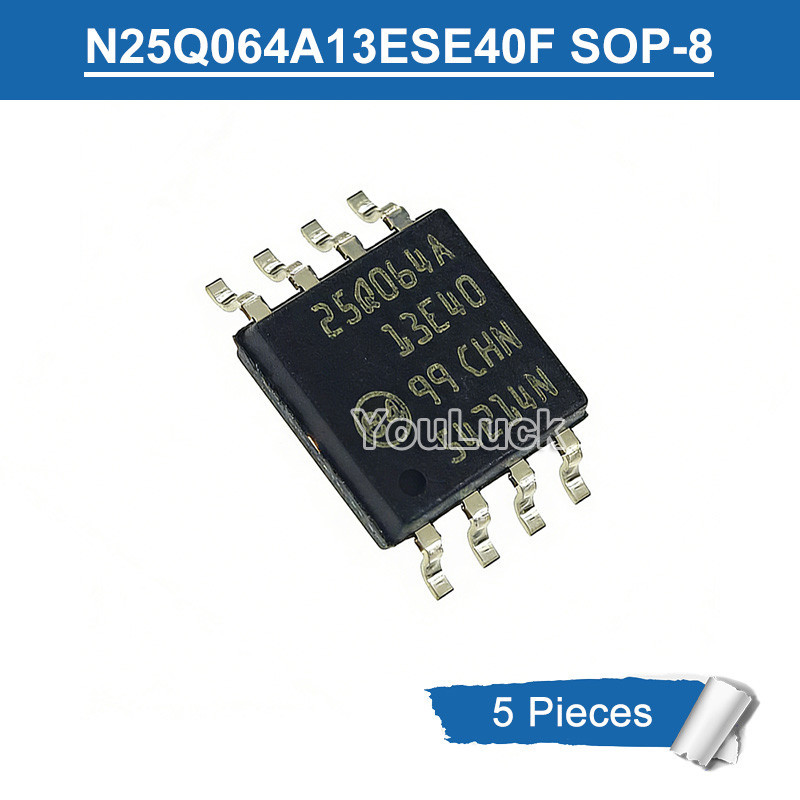 5pcs N25Q064A13ESE40F 25Q064A 13E40 SOP-8 64Mb I/O Serial Flash Memory Chip IC ใหม่