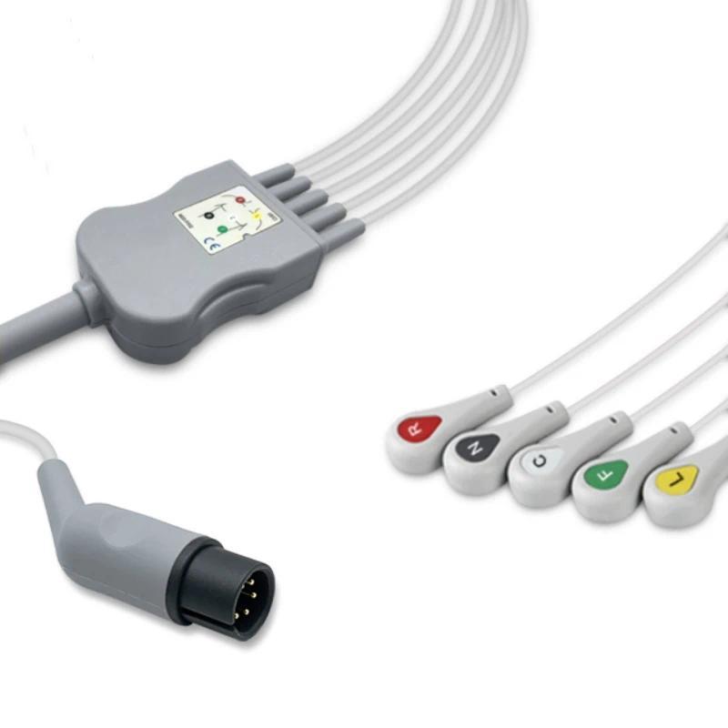 &สายเคเบิล ECG แบบ 6 พิน รุ่น AAMI Generic 9500-0229 ใช้ได้กับ Zoll, Criticare, GE Healthcare, Nellc