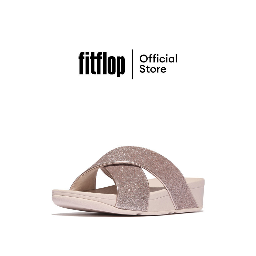 FITFLOP LULU GLITTERDUST CROSS SLIDES รองเท้าแตะผู้หญิง รุ่น IK6-C53 สี PINK
