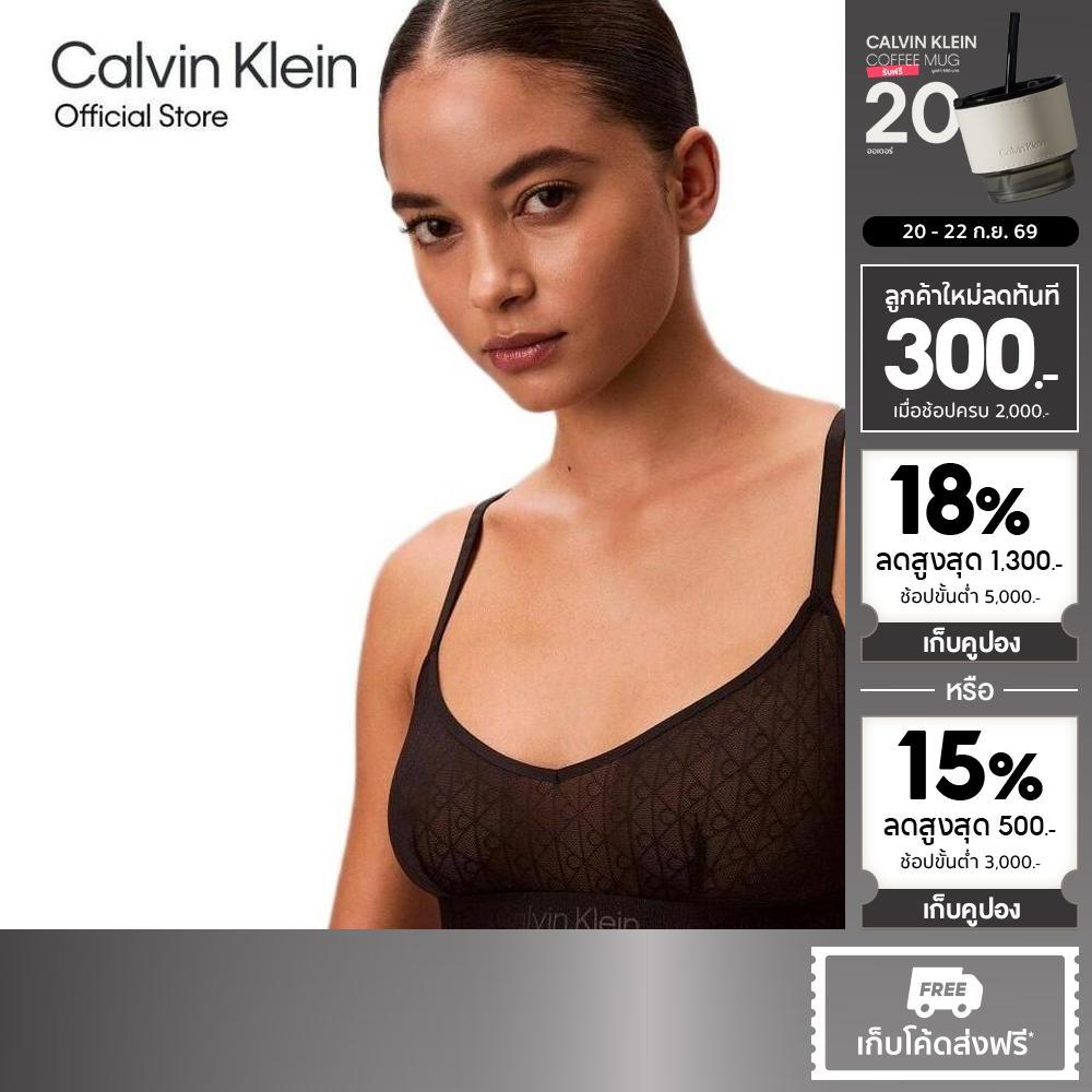 CALVIN KLEIN เสื้อชั้นในผู้หญิงตะของหลัง Microfiber Lace Bralette  รุ่น QF8605AD UB1-สีดำ