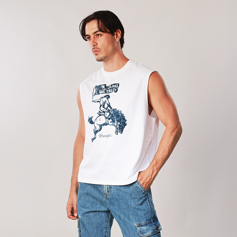 WRANGLER เสื้อยืดแขนกุดผู้ชาย คอลเลคชั่น Wrangler Legends รุ่น WR S226MTSLN20 สีครีม — صورة 3
