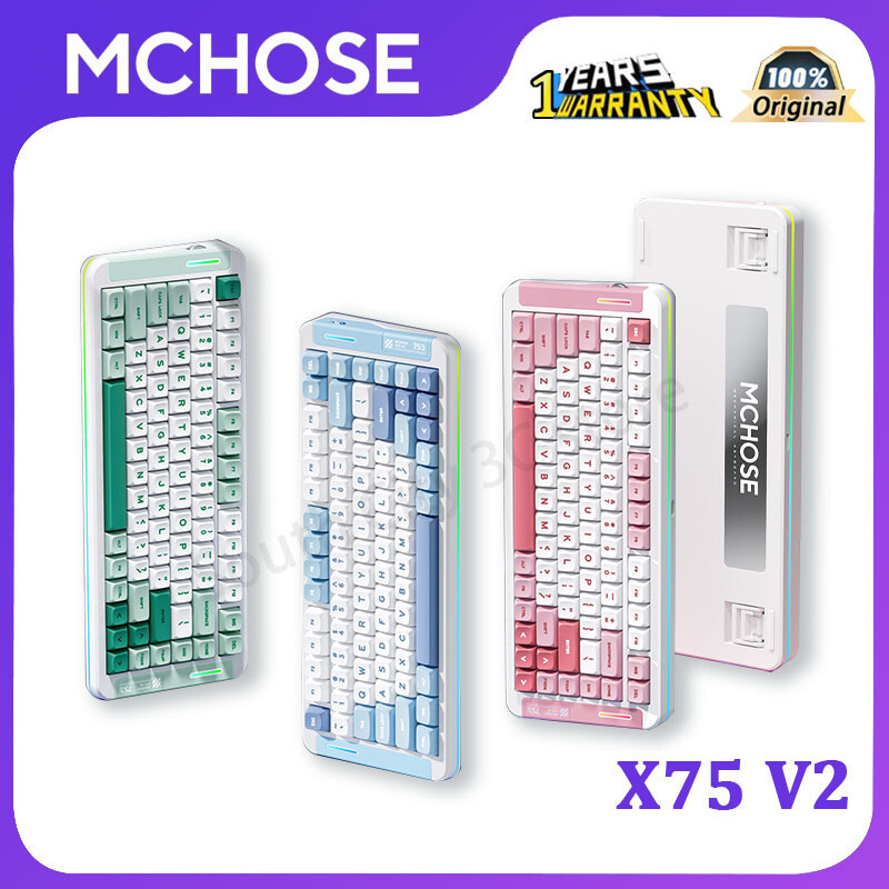 MCHOSE X75 V2 Custom Mechanical Keyboard Bluetooth ThreeMode Gaming Keyboard