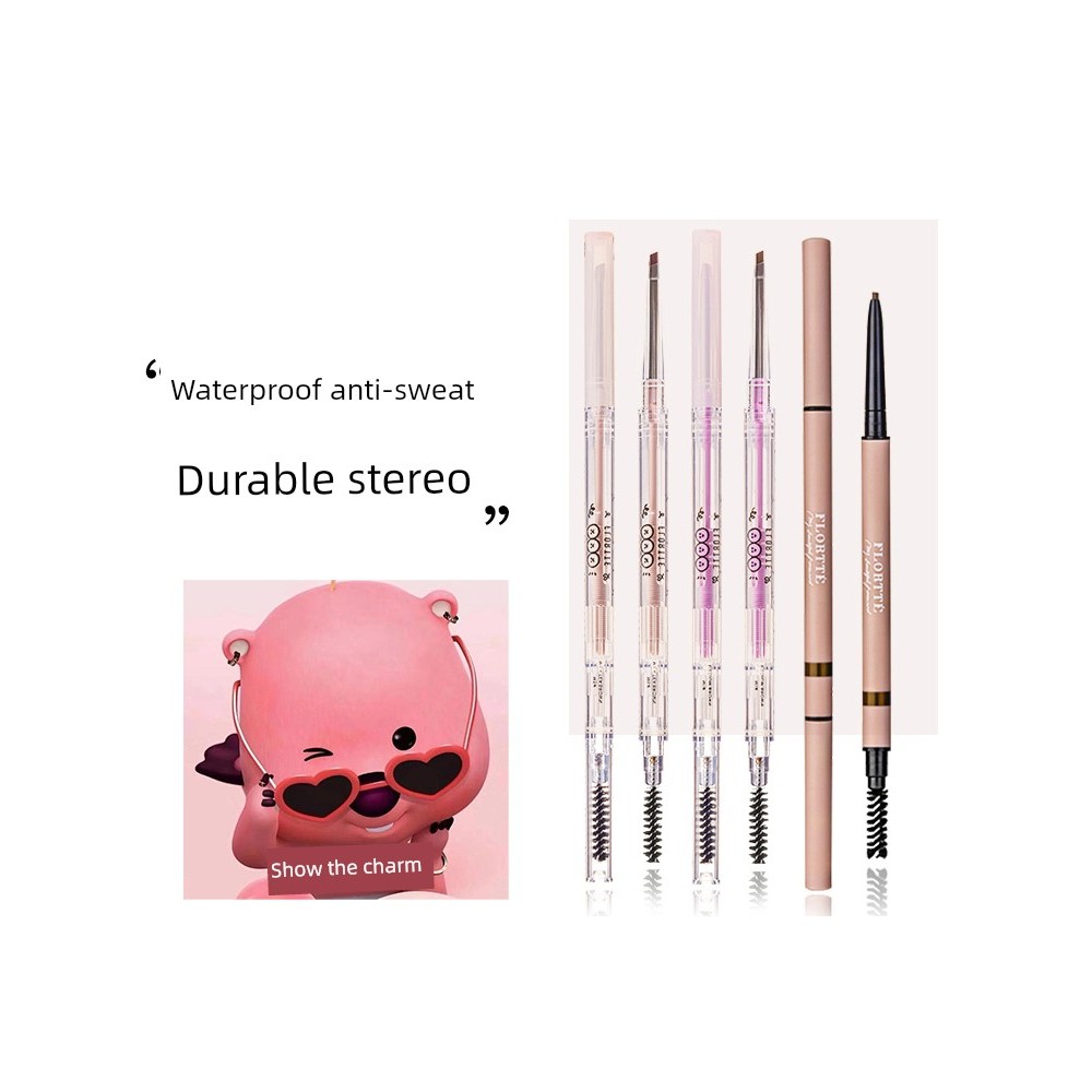 สอเขียนคิ้ว เขียนคิ้ว Flortte Flortte Flortte Double-Headed Ultra-Fine ดินสอเขียนคิ้ว Flortte หญิงกั