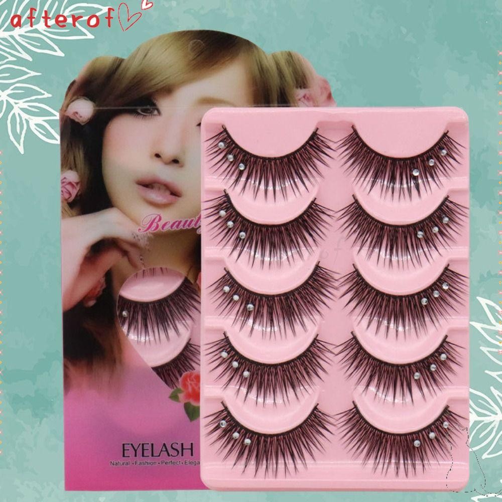 AFTEROF Diamond Manga Lashes เงา Spky Fuffy Lashes Glitter Handmade หนา Long Eye Lashes