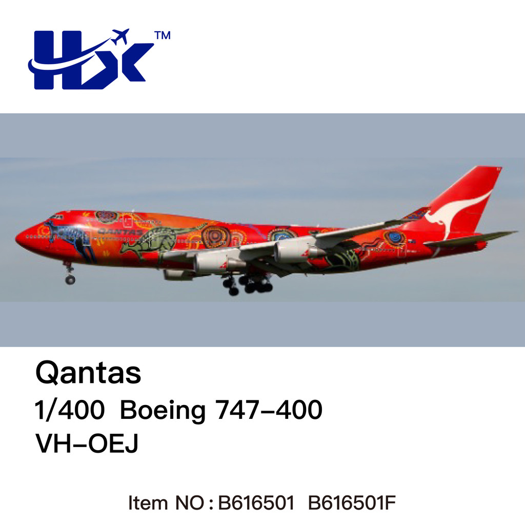 Pre-HX 1: 400 สายการบินออสเตรเลีย B747-400 VH-OEJ VH-OJB VH-EBU Aboriginal ภาพวาด
