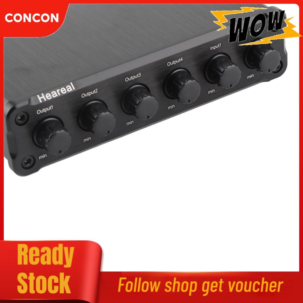 Concon Concon-th Sound Mixer 2 ใน 4 เอาต์พุตปรับระดับเสียงไม่สูญเสีย 20Hz-20kHz 100-240V สำหรับคอมพิ