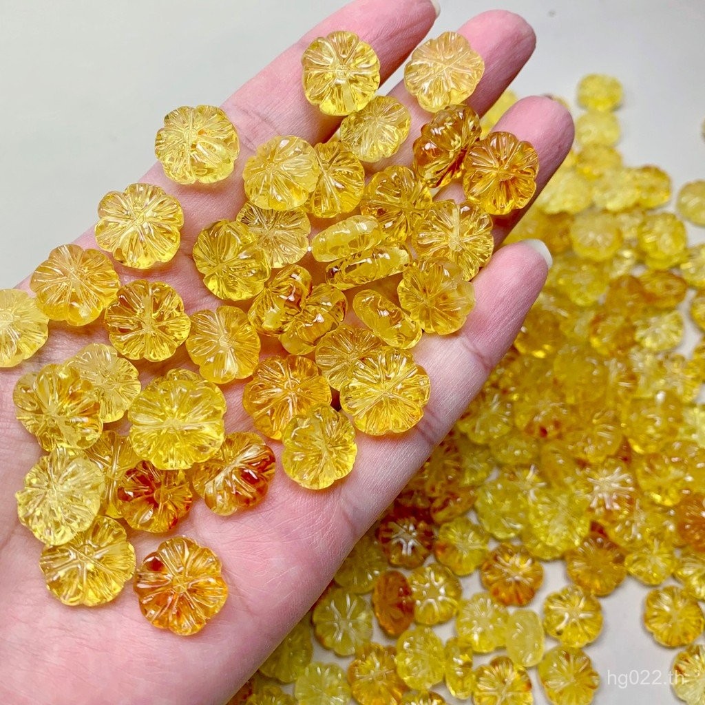 Non-Amber ลูกปัดหลวมอุปกรณ์เสริมสร้อยคอสร้อยข้อมือขี้ผึ้งขี้ผึ้งขี้ผึ้งอุปกรณ์เสริมแต่ละดอกไม้ธรรมชา