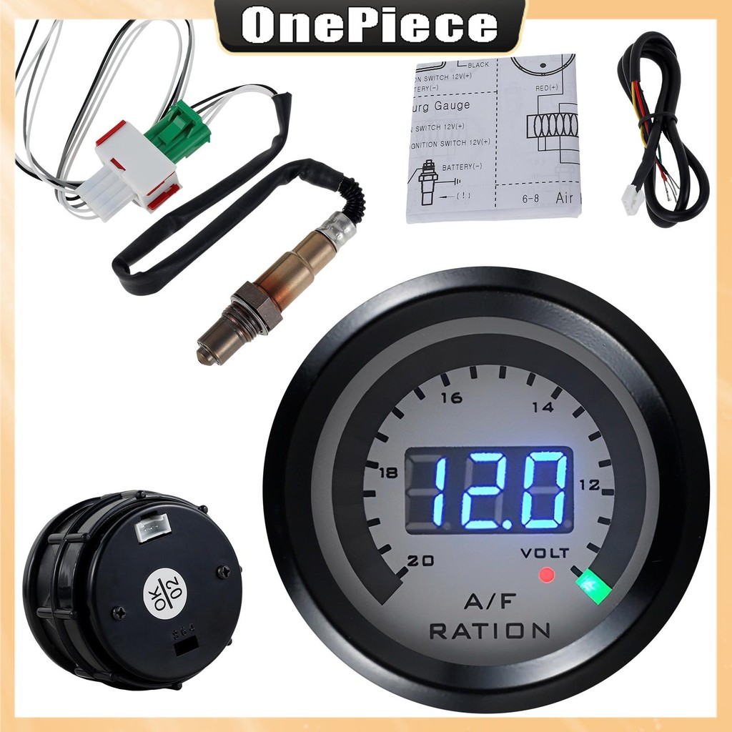 Air การใช้ Ratio Gauge 52 มม./2 นิ้ว 12V ที่แม่นยํา AFR Gauge Kit O2 เซนเซอร์ออกซิเจนดิจิตอลรถ Volmeter