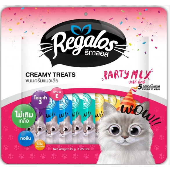 (25 ซอง) ขนมแมวเลีย Regalos ขนาด 15 กรัม