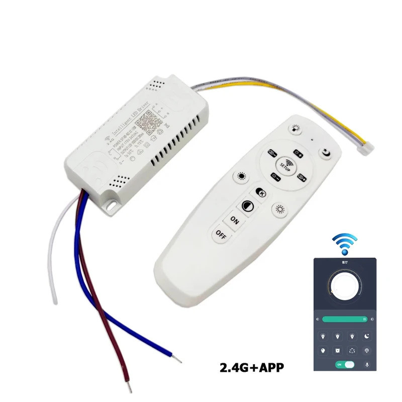 APP ควบคุม LED Driver 2.4G ระยะไกลอัจฉริยะ LED Transformer 12-24W 40W 80W 120W 360W สําหรับหรี่แสงได