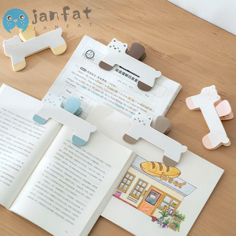 เจแนต คลิปหนีบหนังสือแบบตายตัว อุปกรณ์จัดเก็บอ่านหนังสือหนา ทนทาน แมวน่ารัก กันลื่น ที่คั่นหนังสือ