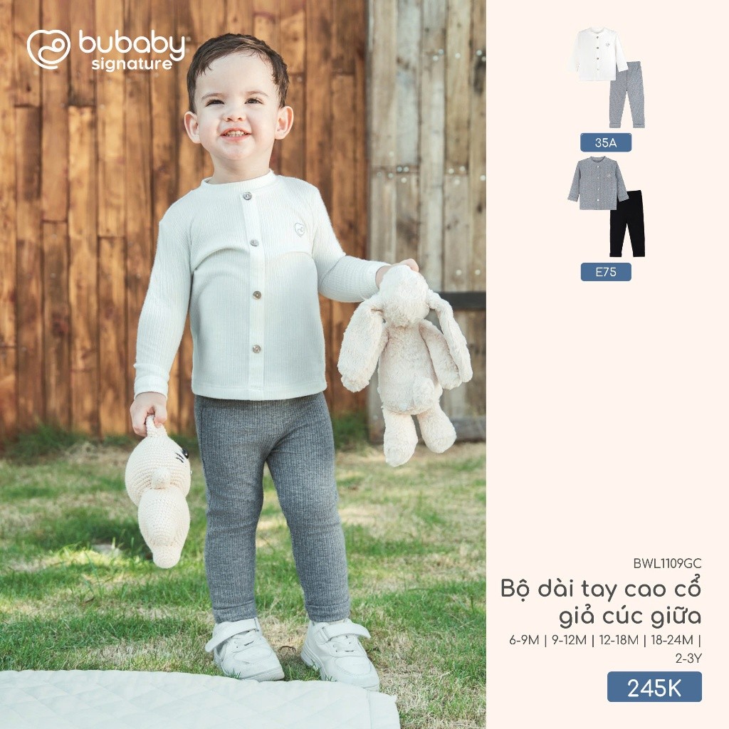 Bubaby BWL1109GC ชุดแขนยาวคอเต่ากลางกระดุม 35A T10.4