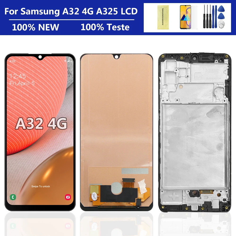 ทดสอบ 100% สําหรับ Galaxy A32 4G A325 A325F SM-A325M SM-A325F/DS จอแสดงผล LCD Touch Screen Digitizer