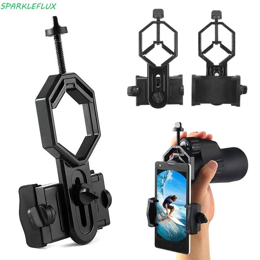 SPARKLEFLUX โทรศัพท์มือถืออะแดปเตอร์ Mount Spotting Scope Holder ปฏิบัติสีดําโทรศัพท์มือถือกล้องจุลท